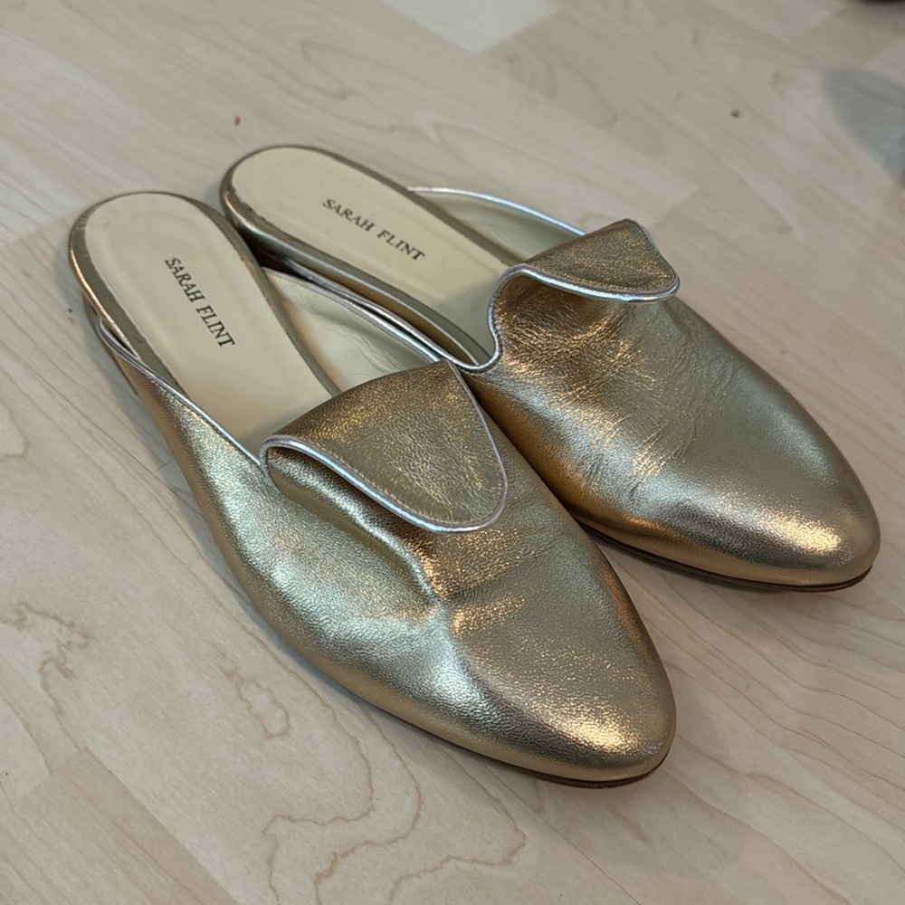 Sarah Flint Gold Mules